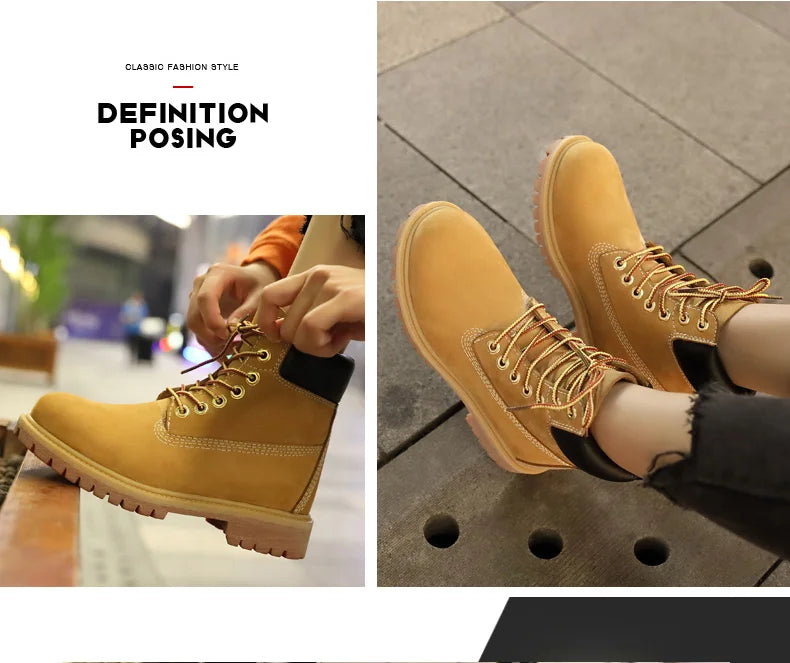 Genuine Leather Men's Winter Spring Ankle Treking Military