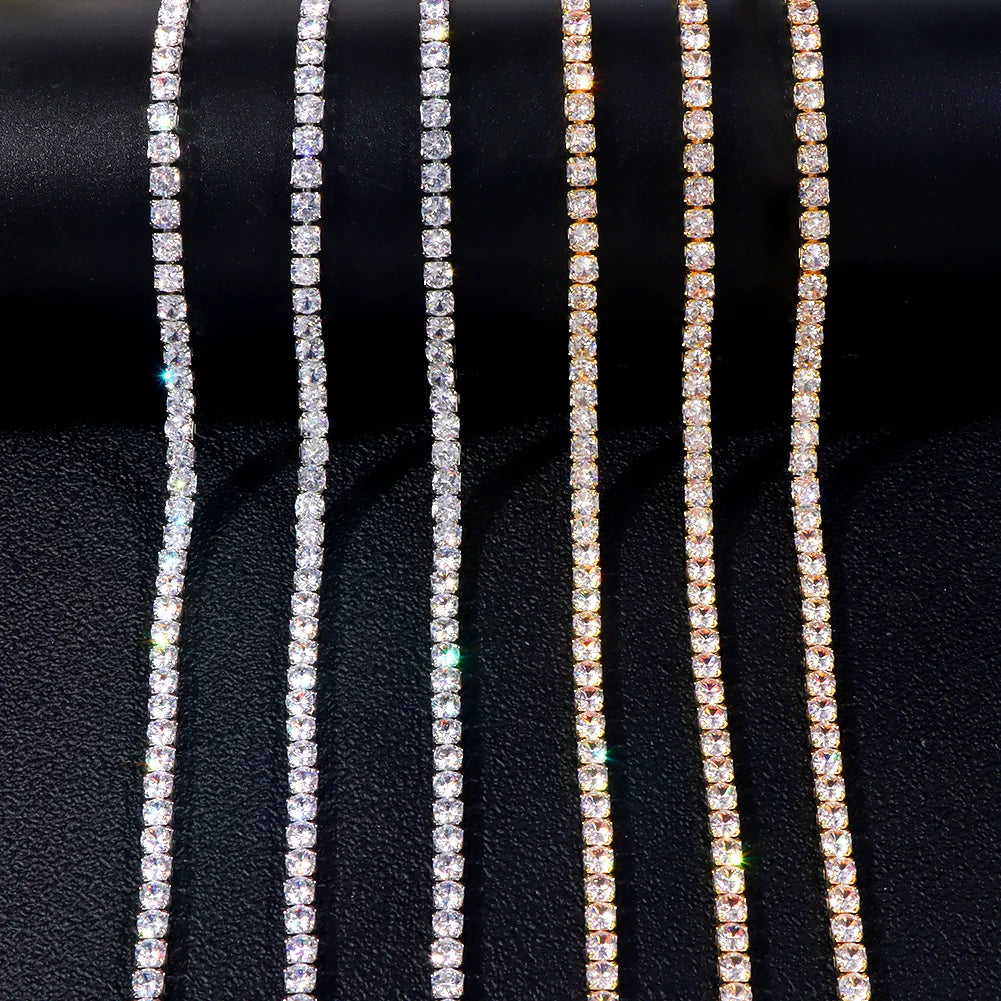Iced Out Diamond Cuban Link Chain Necklace Men Women Rhinestone Paved Hip Hop Rhombus Cuban Necklaces Tennis Chain Jewelry Gift