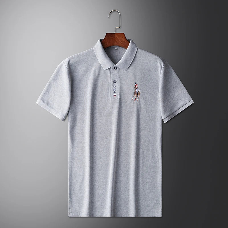 Men's Embroidered Casual Fashion Short Sleeved POLO Shirt Comfortable Top