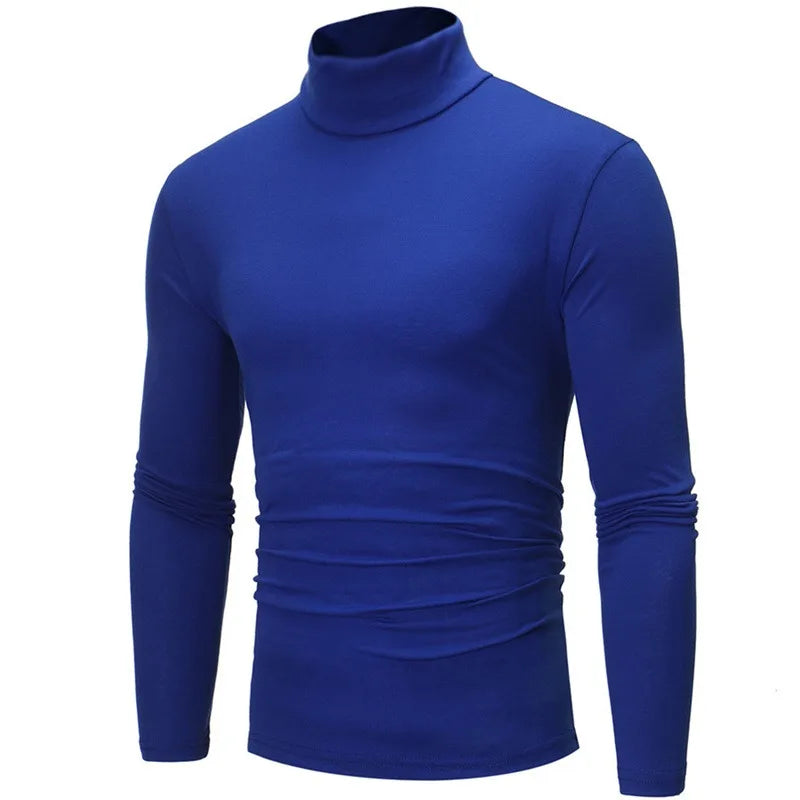 Autumn Winter Men's High Neck Apparel Pullover Thermal Tops