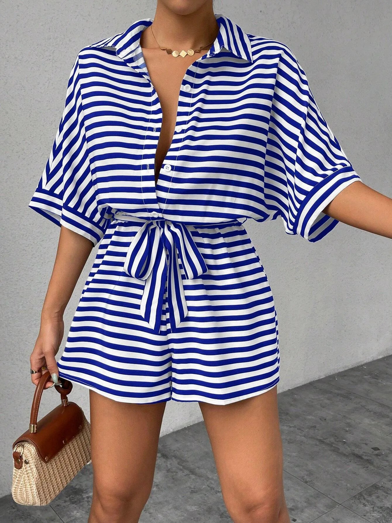 Shirt Top+ Shorts 2-piece Sets Woman