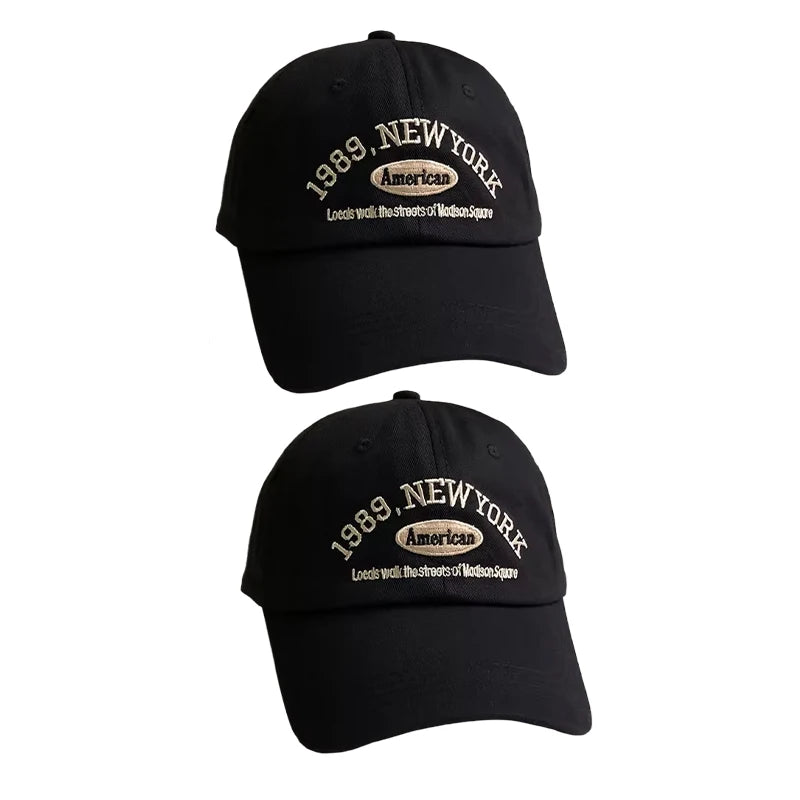 Korean Retro Baseball Hat Women's Autumn Winter Versatile Ins Street Letter Embroidered Caps Summer Couple Men
