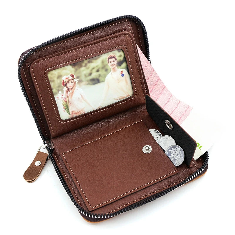 Men's Wallet Made Of Leather Wax Oil Skin Purse For Men Coin Purse