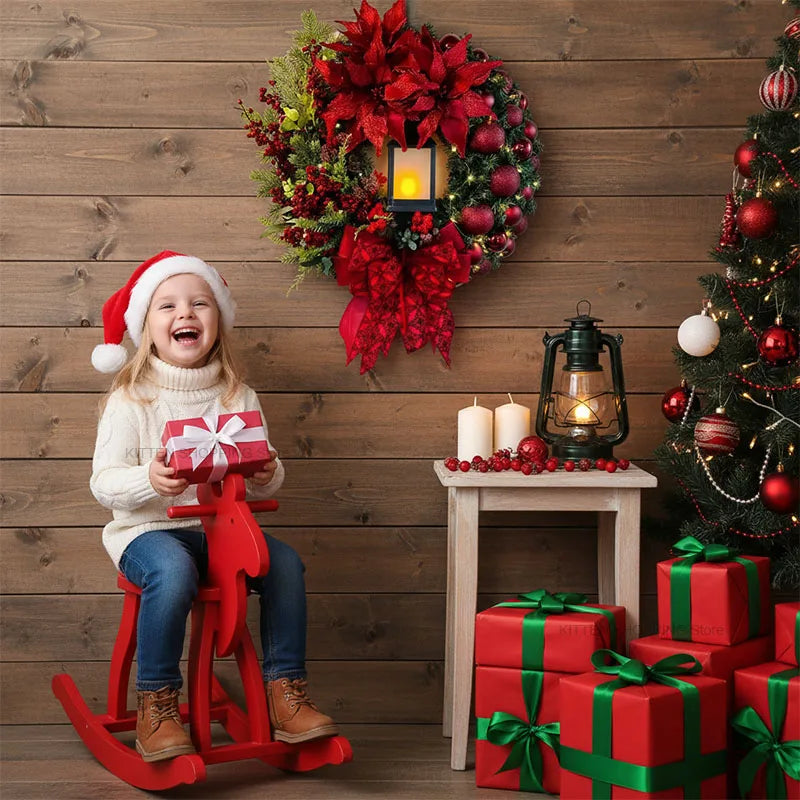 Christmas Wreaths for Front Door, 30CM Red Ball Garland, Wall Window Hanging Decor, Xmas Ornament, Winter Season Christmas Gifts
