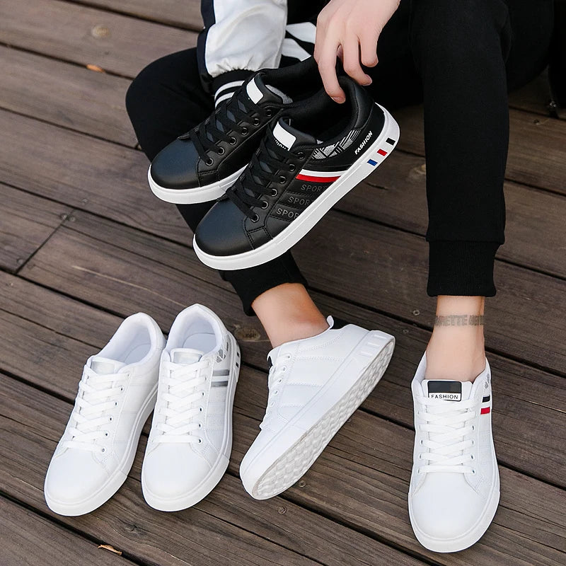 2024 Mens Casual Sneakers New Fashion Lace-up White