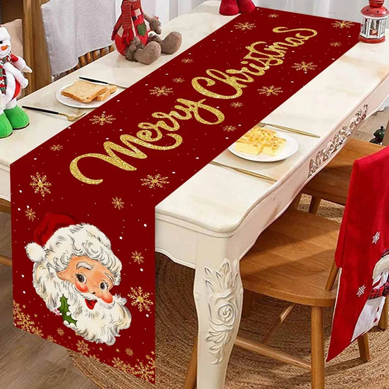 Christmas Table Runner Merry Christmas Decoration for Home Xmas Party