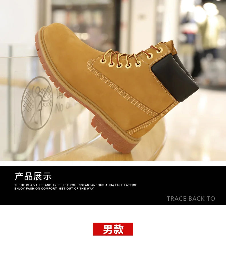 Genuine Leather Men's Winter Spring Ankle Treking Military