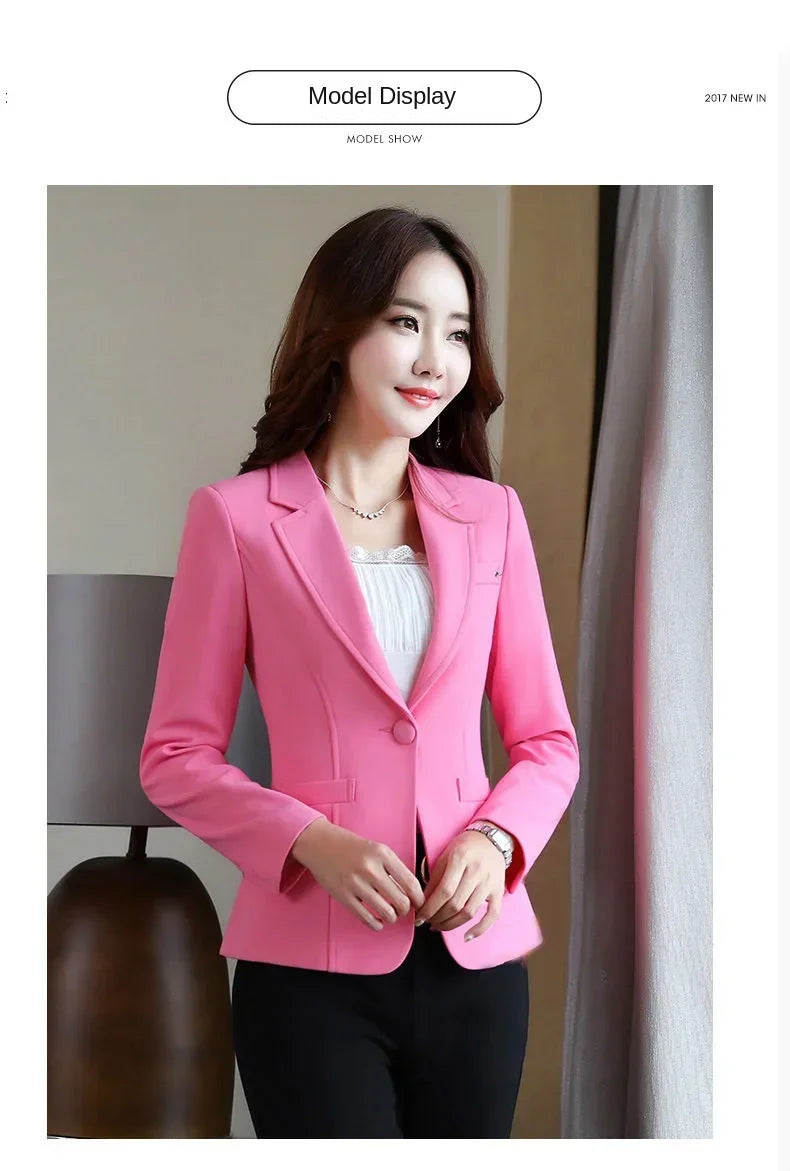 Spring/Autumn Female Suit Jacket Black Professional Suit Interview Formal Work Clothes Office Lady OL Classic Blazers for Women