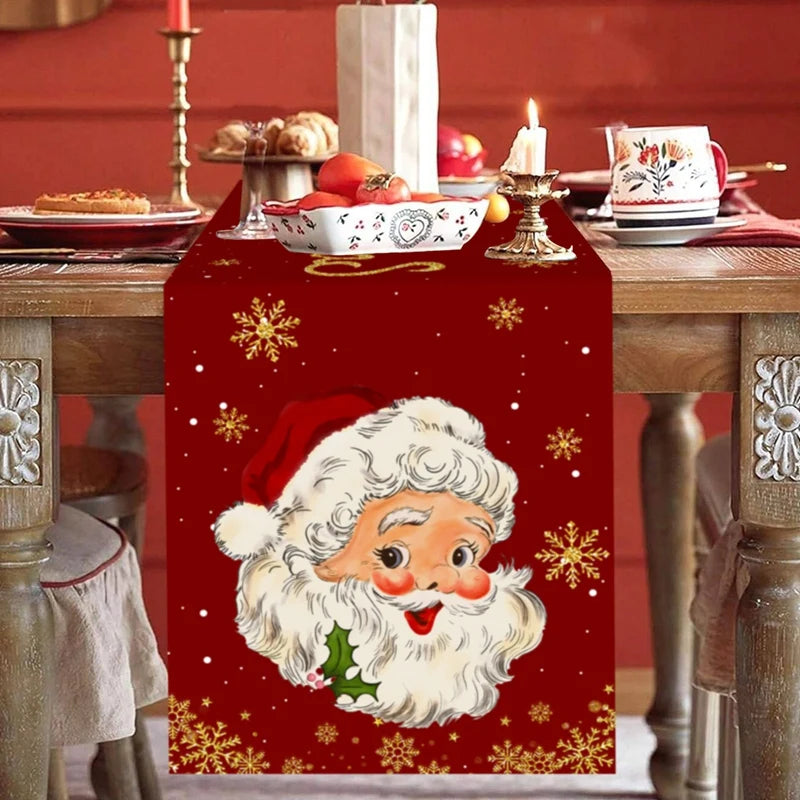 Christmas Table Runner Merry Christmas Decoration for Home Xmas Party