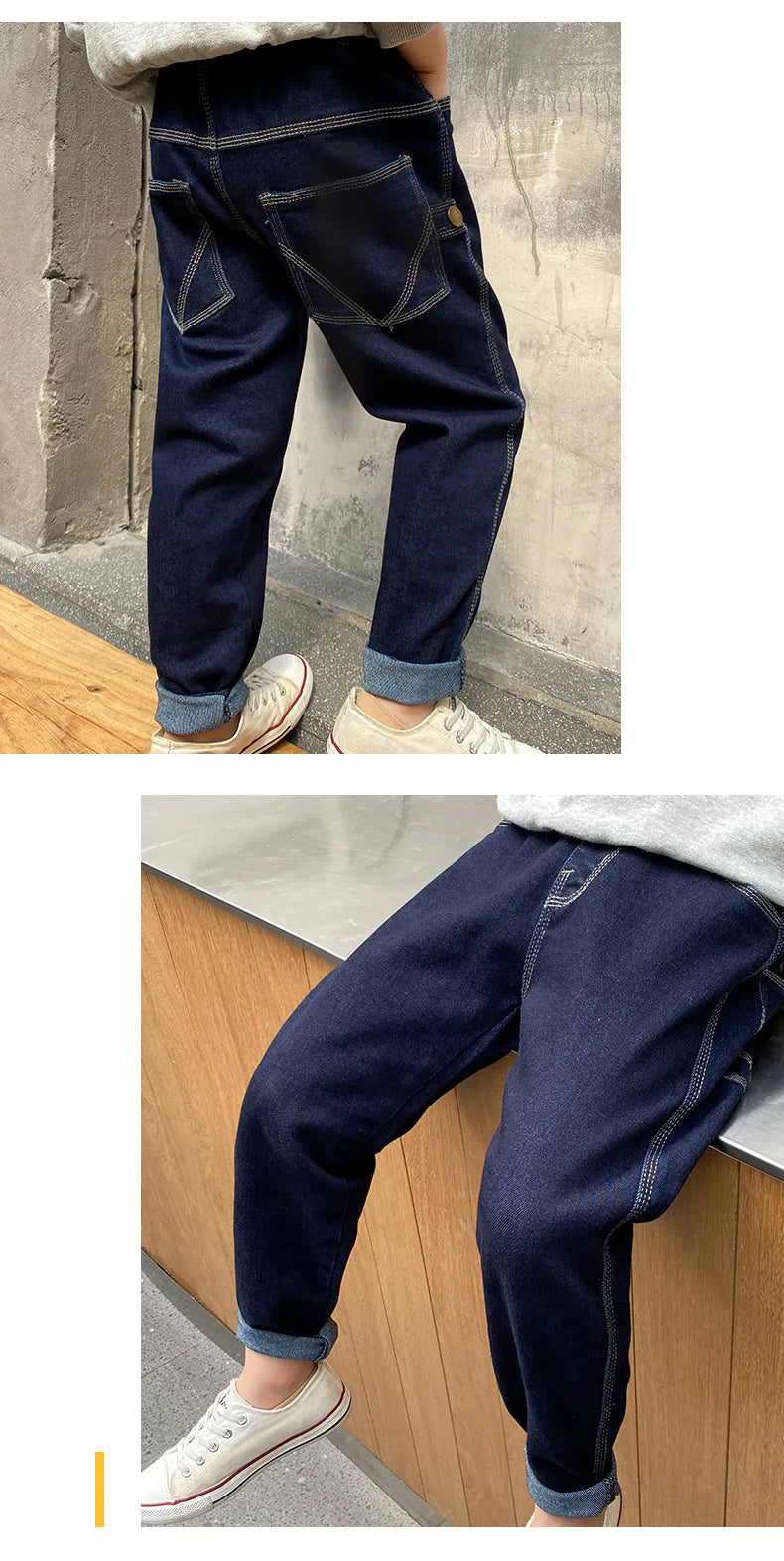 3-14 Years Plain Blue Boy jeans