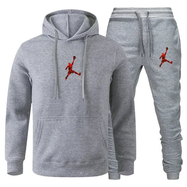 2025 Autumn/Winter Men's Fashionable long-sleeved sweatshirt + casual pants 2-piece set