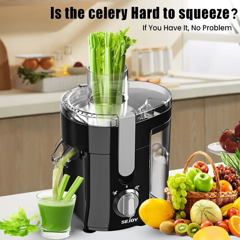 Juicer Machine,Centrifugal Juicer Extractor with Wide Mouth 3” Feed Chute for Fruit Vegetable,Stainless Steel,300W Motor,120V