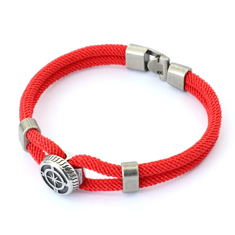 New Compass Bracelet Man Viking Nautical Rope Braslet Bangle