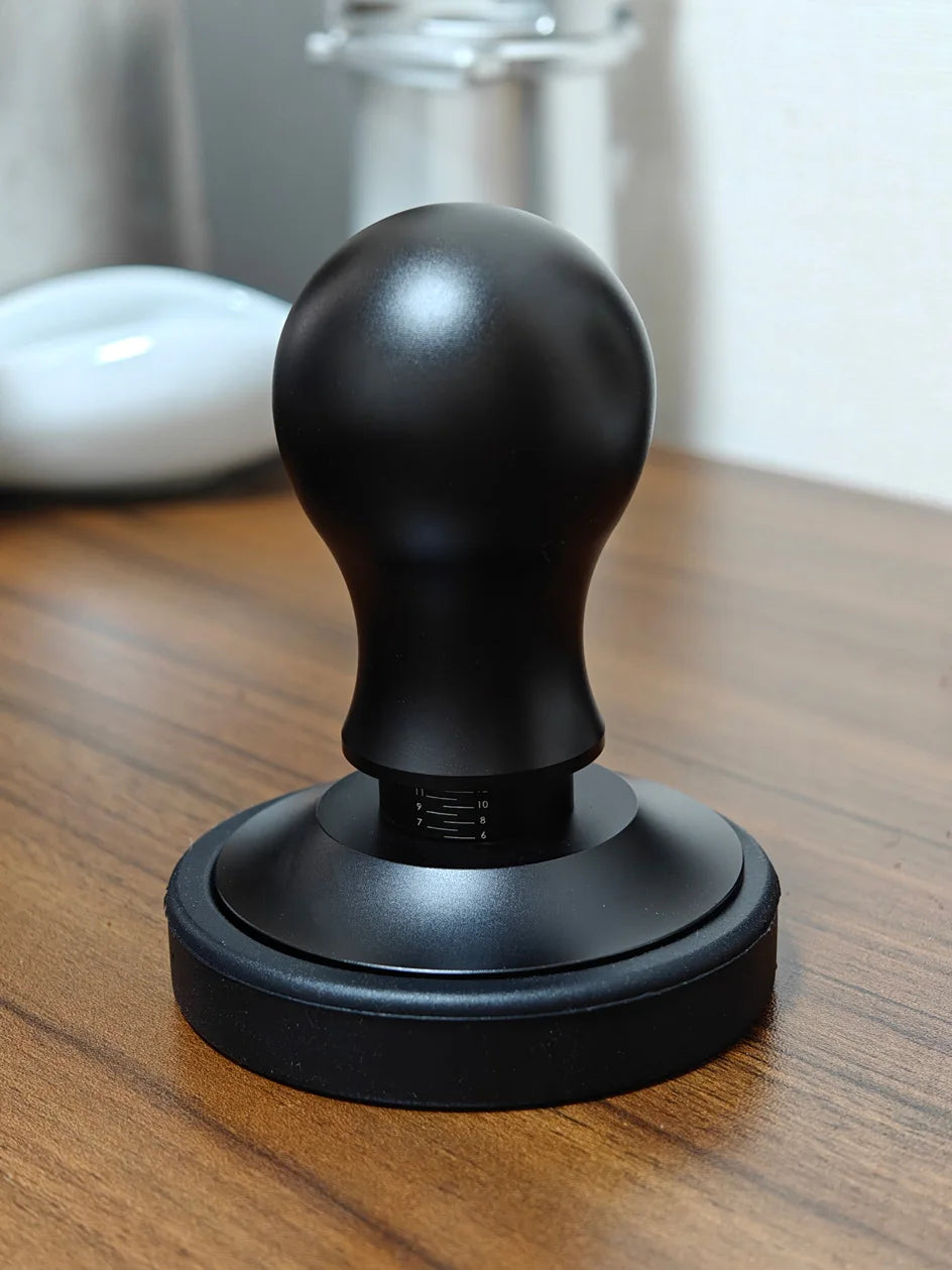 Coffee Tamper 54mm Ripple Base Espresso Tamper Barista Spring Loaded Coffee Tamper with Depth indication Tampers 51mm 53mm 58mm