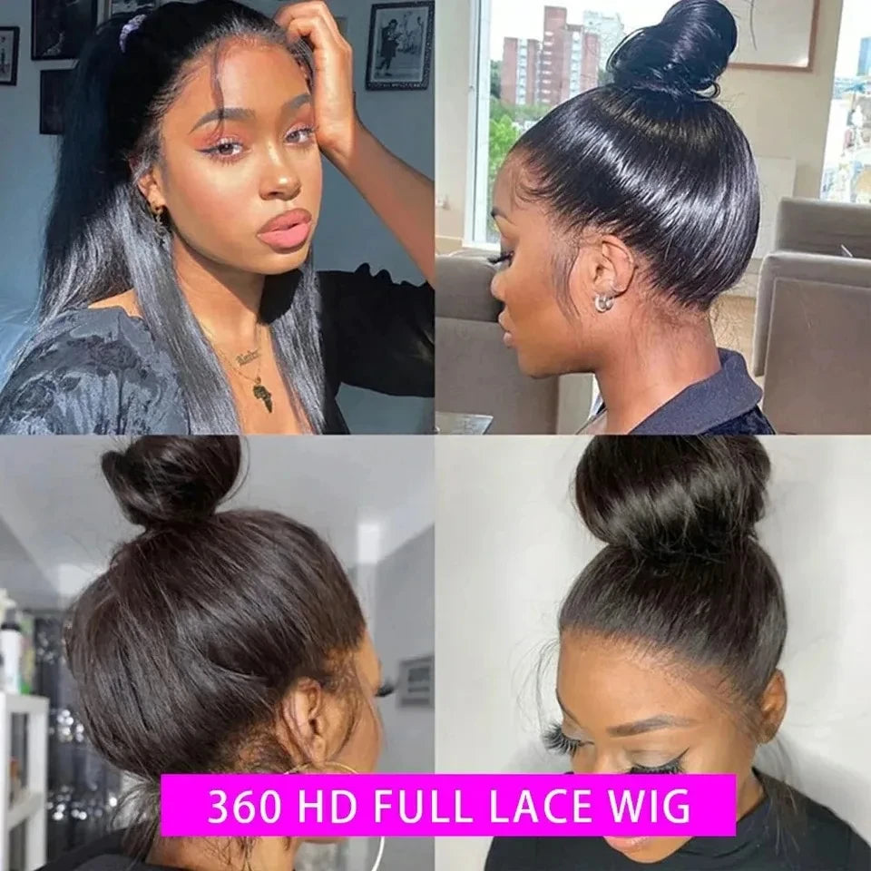 360 Full Lace Wig 30 40 Inch Bone Straight Human Hair Wigs 13x6 Hd Transparent Lace Front Pre Plucked Brazilian Hair For Women