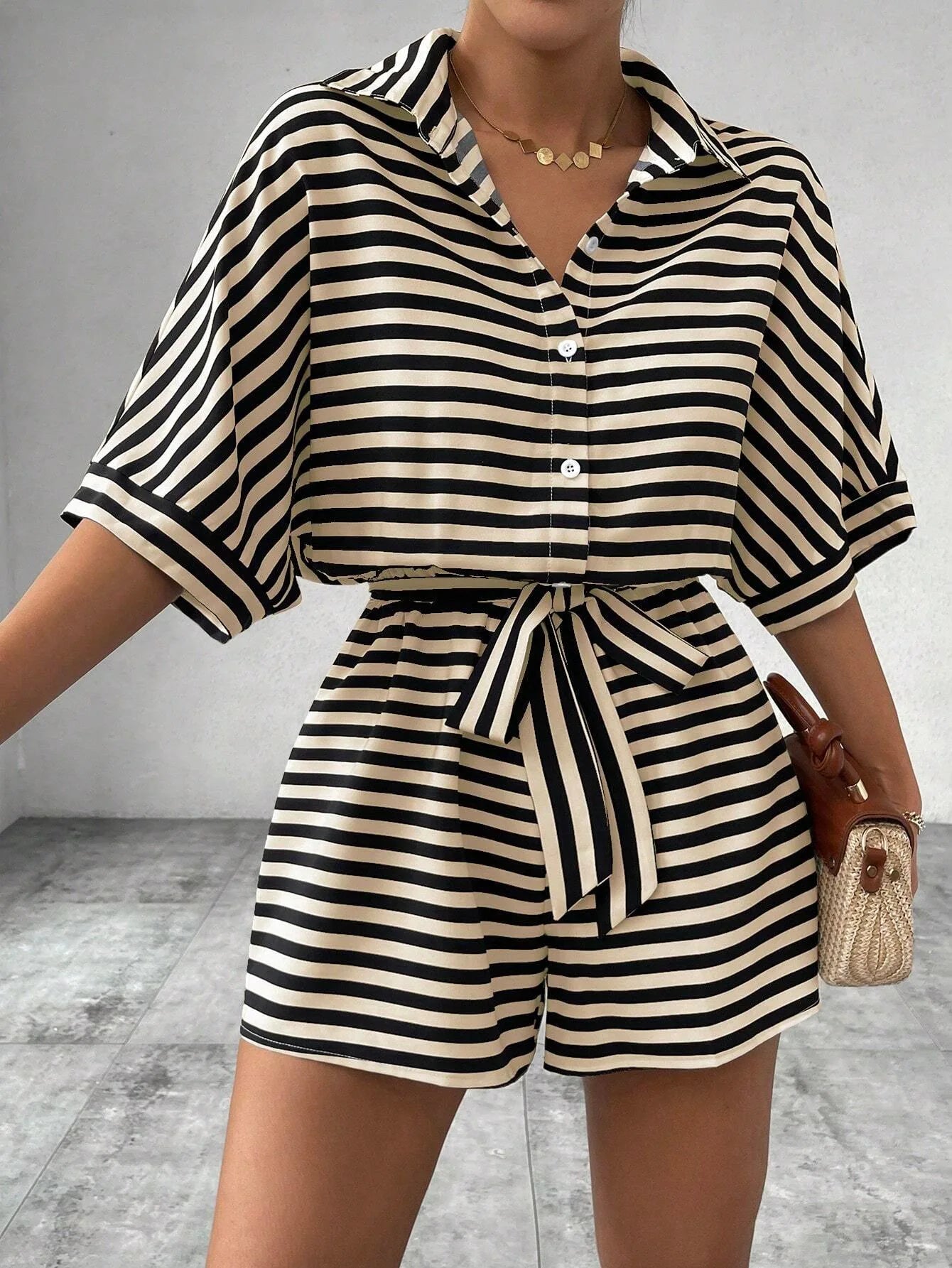Shirt Top+ Shorts 2-piece Sets Woman