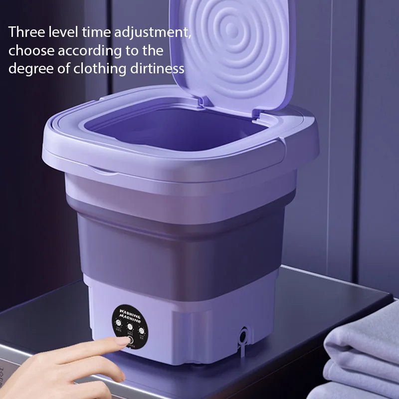Folding Washing Machine Portable Mini Dehydratable Washing Machine for Socks Underwear Panties Dormitory Home Appliance US Plug