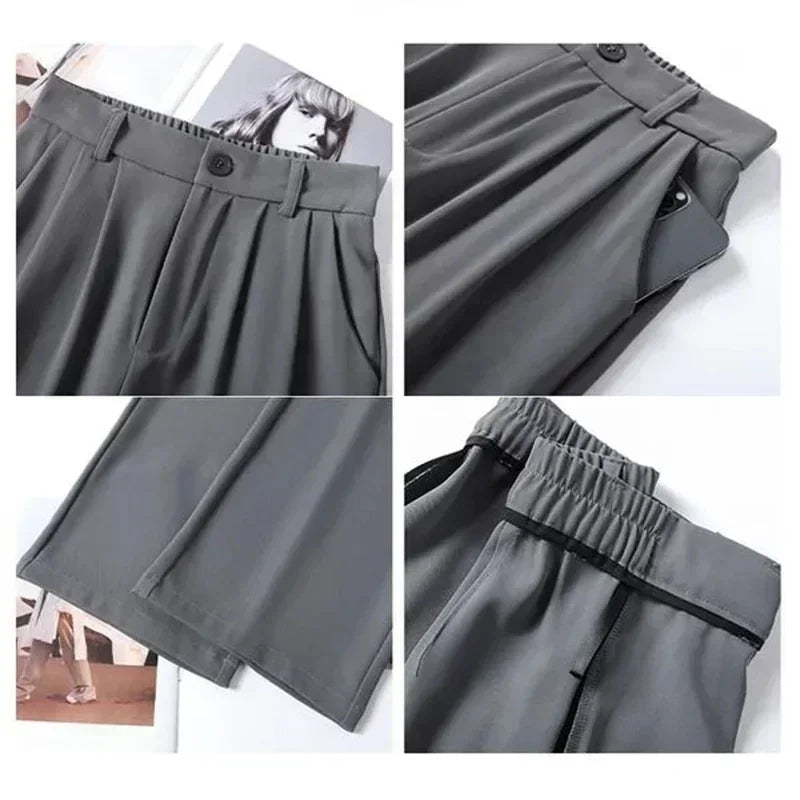 Women Suit Pants Lady Classic Fashion Trousers Female Comfortable Straight Leg Pants  Casual Baggy Long Slacks