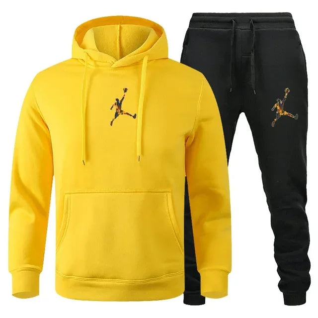 2025 Autumn/Winter Men's Fashionable long-sleeved sweatshirt + casual pants 2-piece set