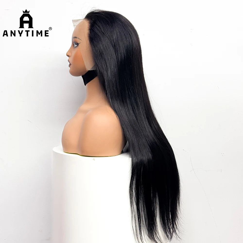 30 inches Straight Front Human Hair Wigs 280% Density 13x4 Transparent Lace Frontal Human Hair Wigs Soft Hair For Black Women