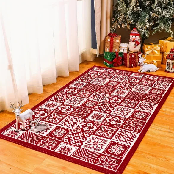 Christmas Red Santa Claus Truck Pattern Carpet Door Mat Door Mat Mat Living Room Carpet Christmas Decoration Room Home Decor