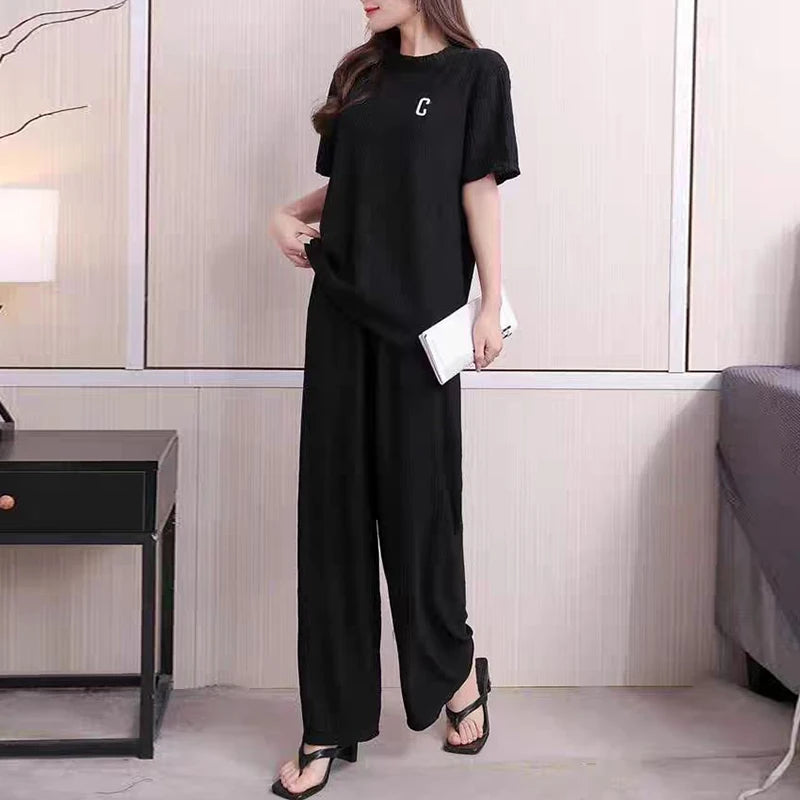 Woman Causal 2 Pieces Pajamas Home Wear Loungewear