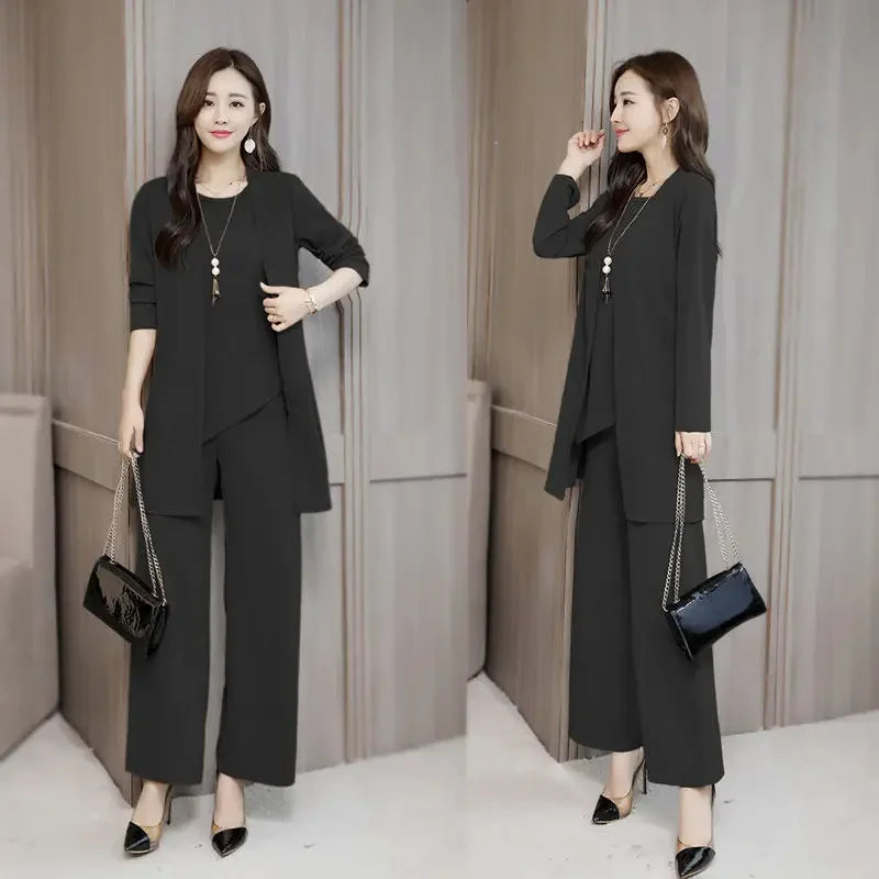 Stylish Slimming Age-Reducing Fashionable Plus Size Women's Three-Piece Suit New Spring Autumn 2020 Wide Tai Tai Skirt Set