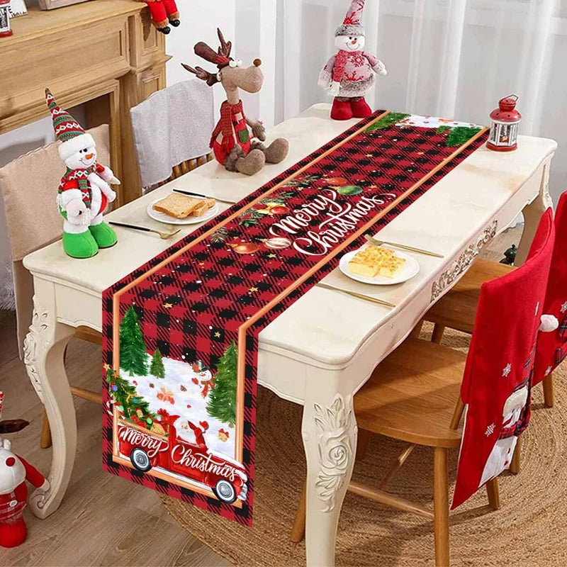 Christmas Table Runner Merry Christmas Decoration for Home Xmas Party