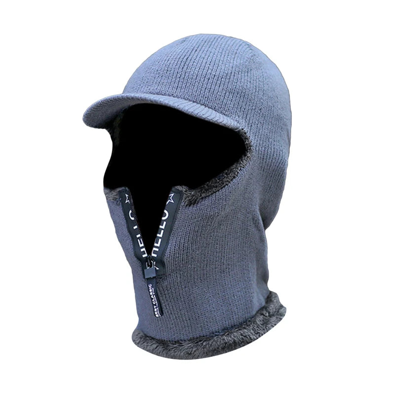 New Men, Women Winter Warm Wool Hat Outdoor Ear Protection Hats Warm Thick Bicycle Knitted Capd Scarf Windproof Visors Cap