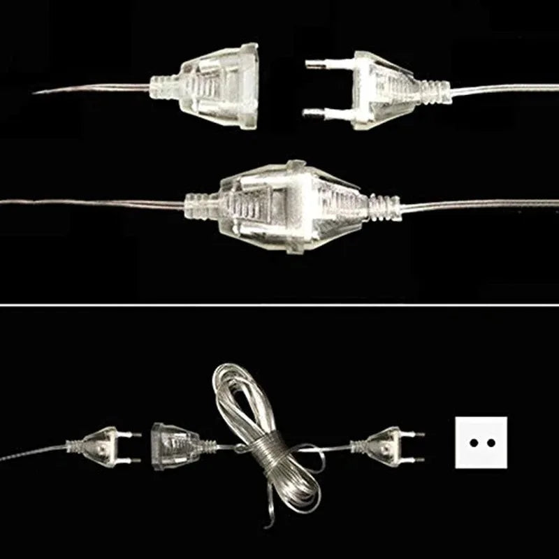 EU / US Plug 3 / 5m Extender Wire For LED String Light Christmas String Extension