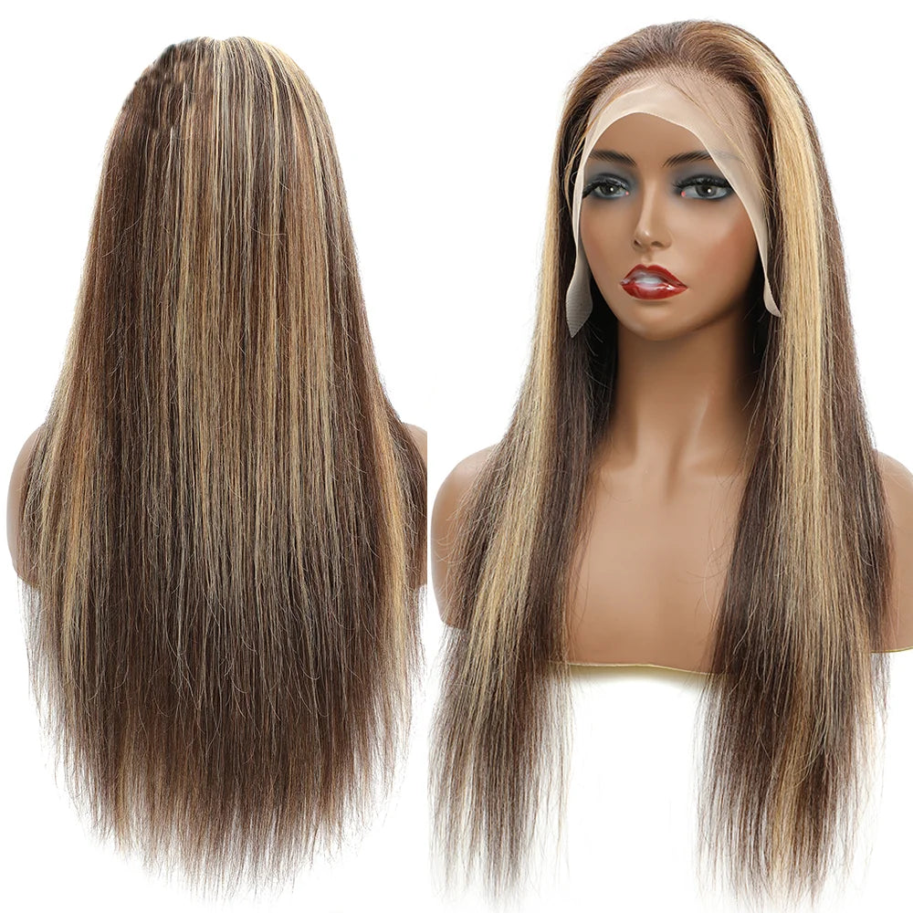 13x4 Highlight Wig Human Hair Ombre Honey Blonde Lace Front Wig Brazilian Hair Wigs For Women Straight 13x6 HD Lace Frontal Wig
