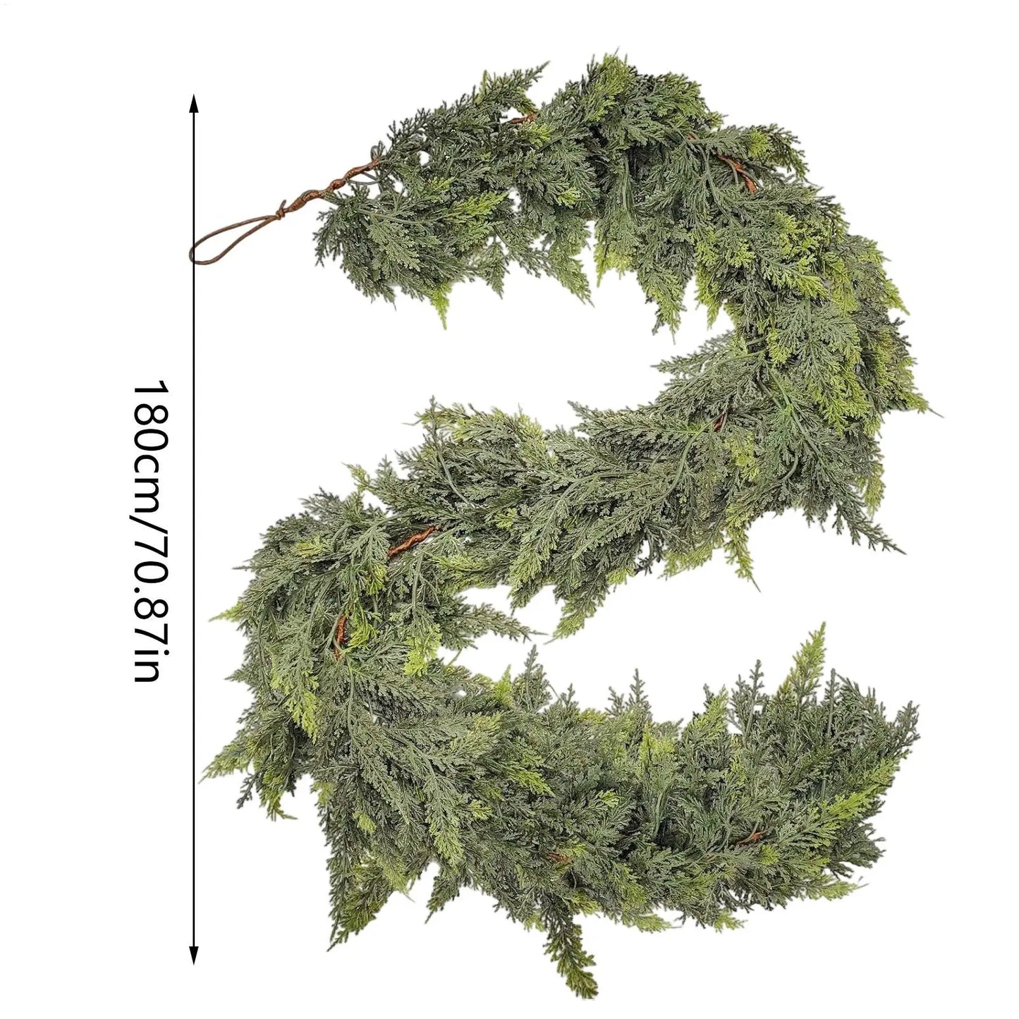 Christmas Cedar Garland Real Touch Winter Pine Garland for Mantle Holiday Atmosphere Props Party Supplies for Front Door Living