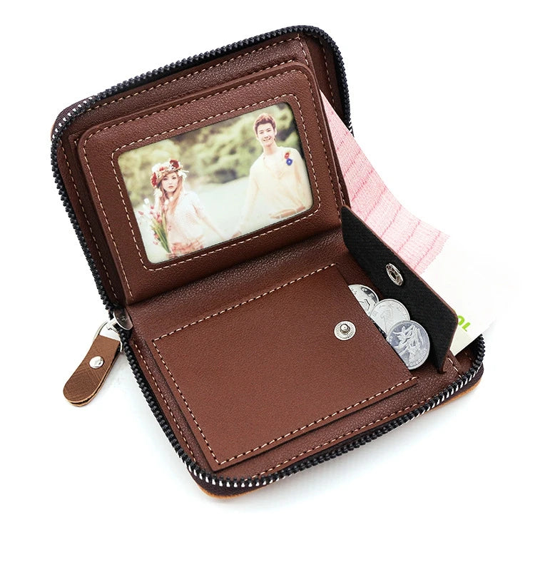 Men's Wallet Made Of Leather Wax Oil Skin Purse For Men Coin Purse
