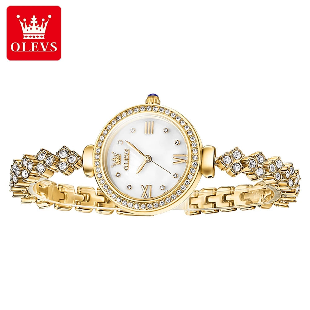 OLEVS 9903 Women Watchs Original Fashion Elegant Quartz Wristwatch Waterproof Luminous Bracelet Watch Band Diamond Bezel Reloj