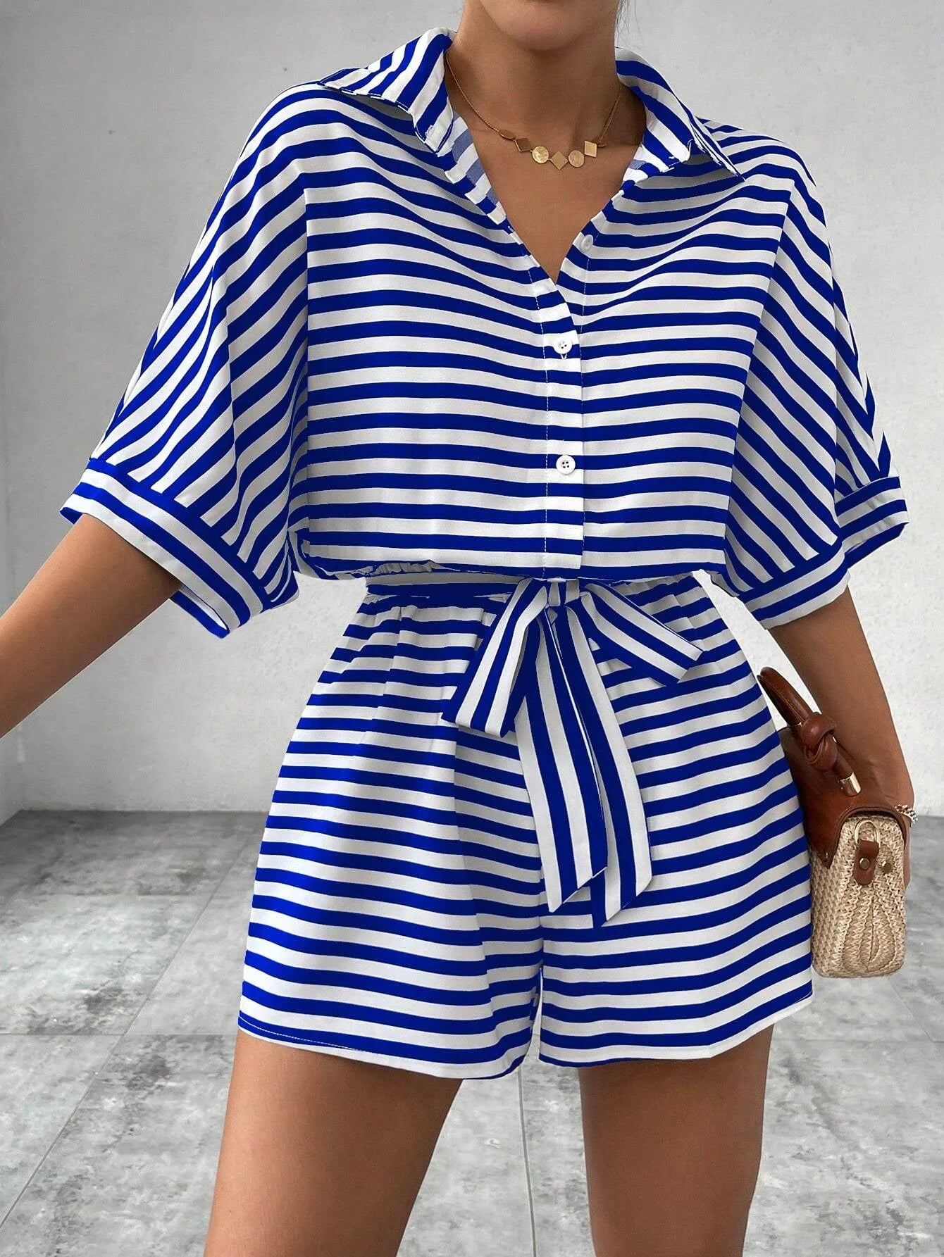 Shirt Top+ Shorts 2-piece Sets Woman