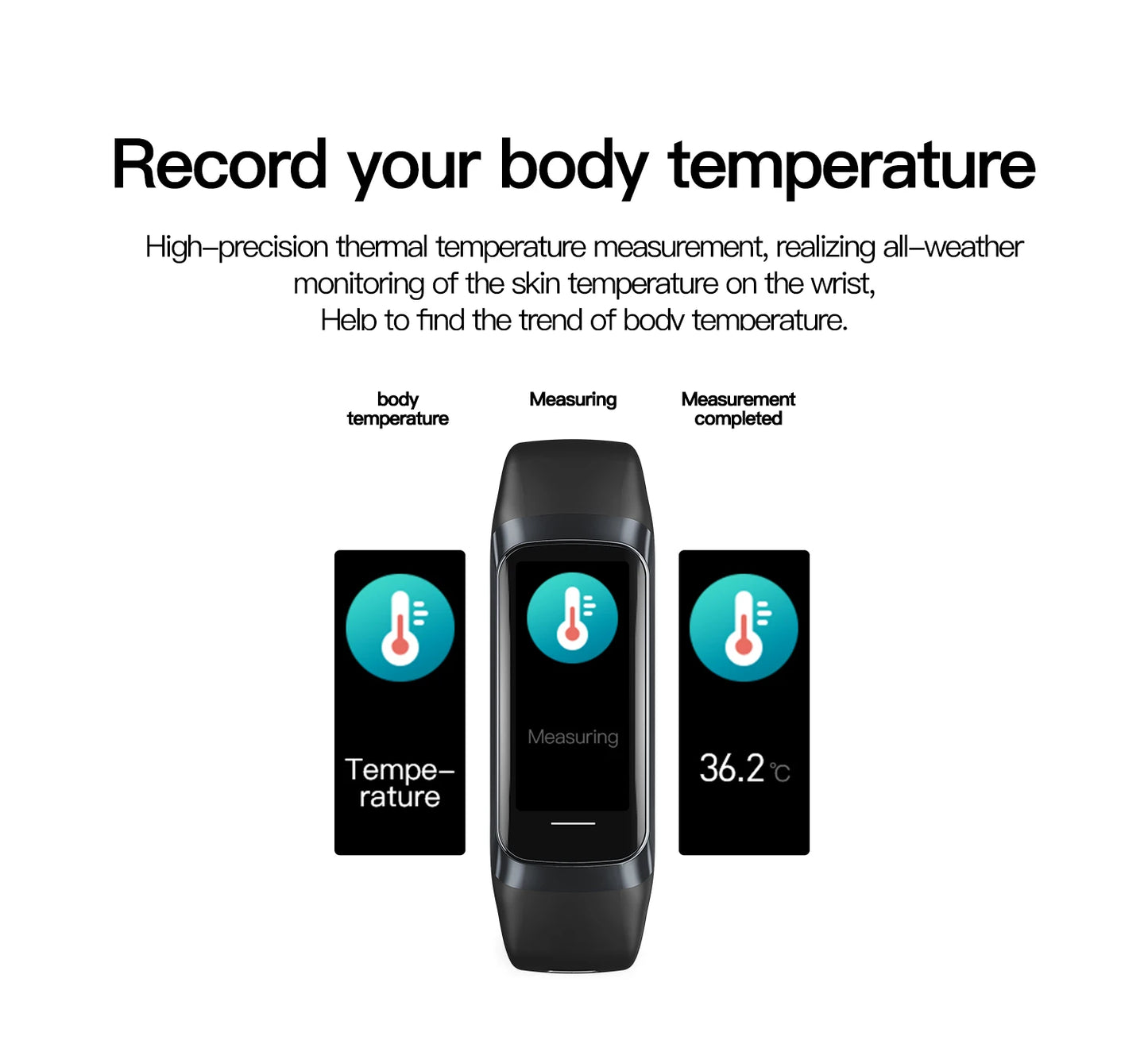 AMOLED Smartwatch Body Temperature Monitor Fitness Clock Sports 3ATM Waterproof Men Smart Watch Band for Women IOS Xiaomi 2025