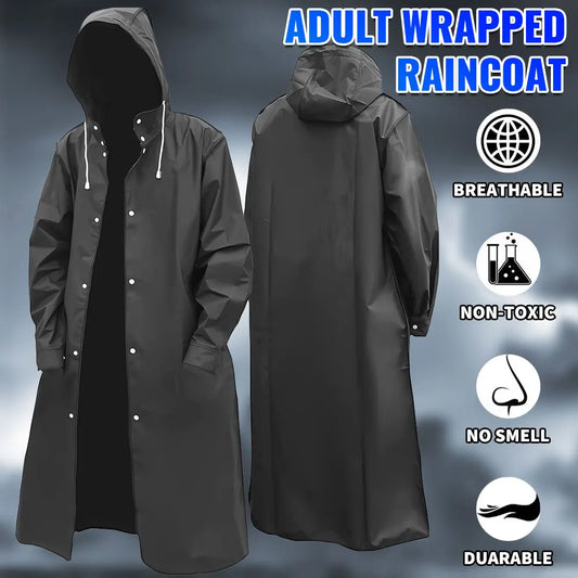 Raincoats for Adults Reusable, EVA Rain Ponchos Lightweight Rain Coat Waterproof Rain Gear for Men and Women