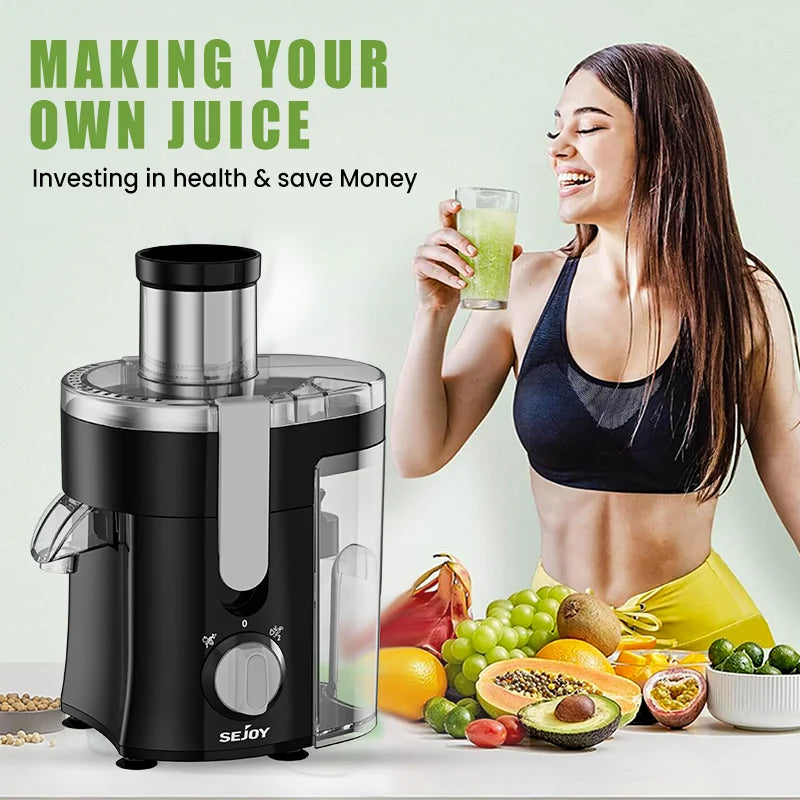 Juicer Machine,Centrifugal Juicer Extractor with Wide Mouth 3” Feed Chute for Fruit Vegetable,Stainless Steel,300W Motor,120V