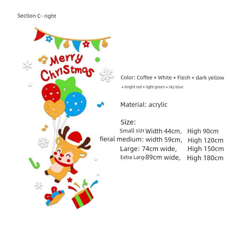 Christmas Decoration Scene Layout Shopping Window Glass Sticker Painting Santa Claus Christmas Tree Wall Decorations