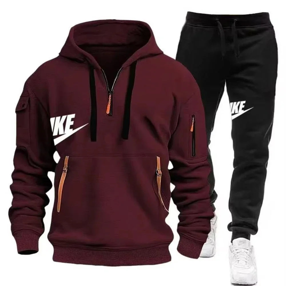 2025 New men's autumn and winter suit zipper hoodie