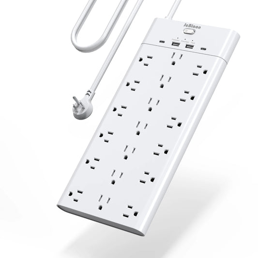 23-in-1 Power Strip US Plug 19 AC Outlets Electrical Socket 4 USB Ports 2 Type-C 1.5M Extension Cable Multitap Network Filter