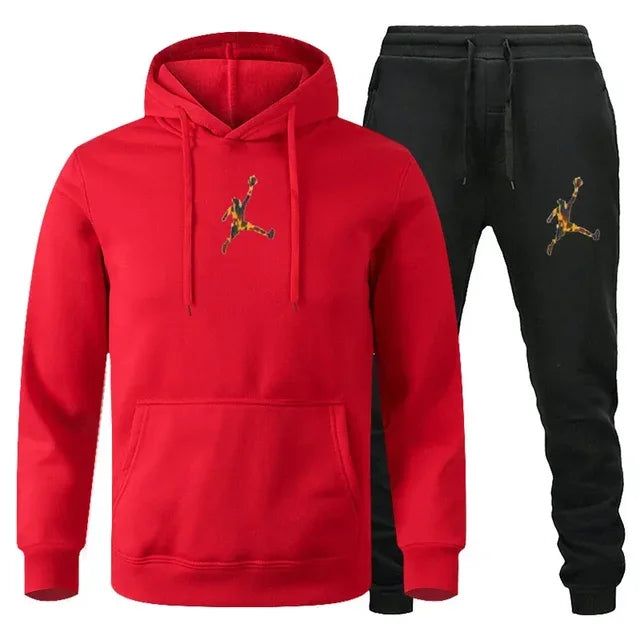 2025 Autumn/Winter Men's Fashionable long-sleeved sweatshirt + casual pants 2-piece set