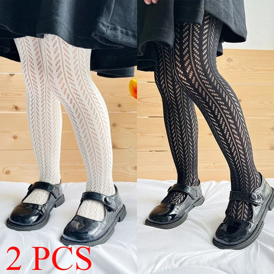 2/1 PCS Thin Breathable Baby Girl Tights Kids Dance Stocking Sock Children School Student Tights Princess Black White Pantyhose