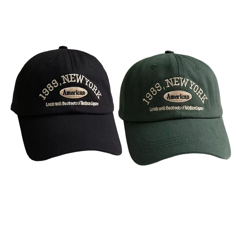 Korean Retro Baseball Hat Women's Autumn Winter Versatile Ins Street Letter Embroidered Caps Summer Couple Men