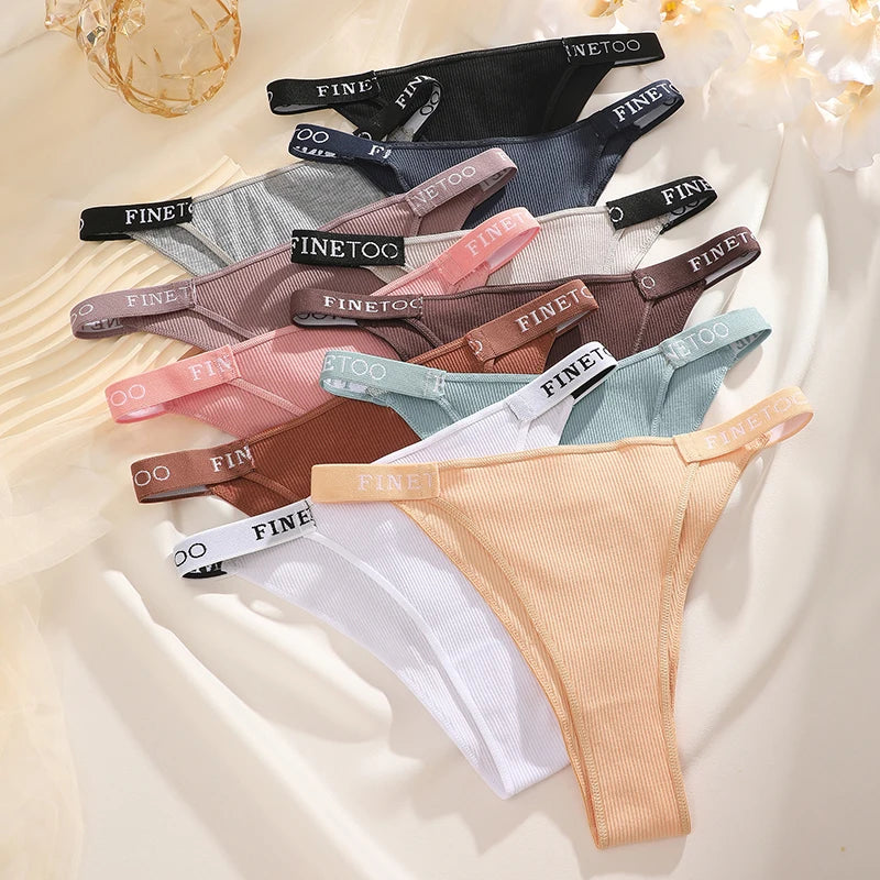 5PCS/Set Sexy Lingerie Women Cotton Panties Finetoo Letter