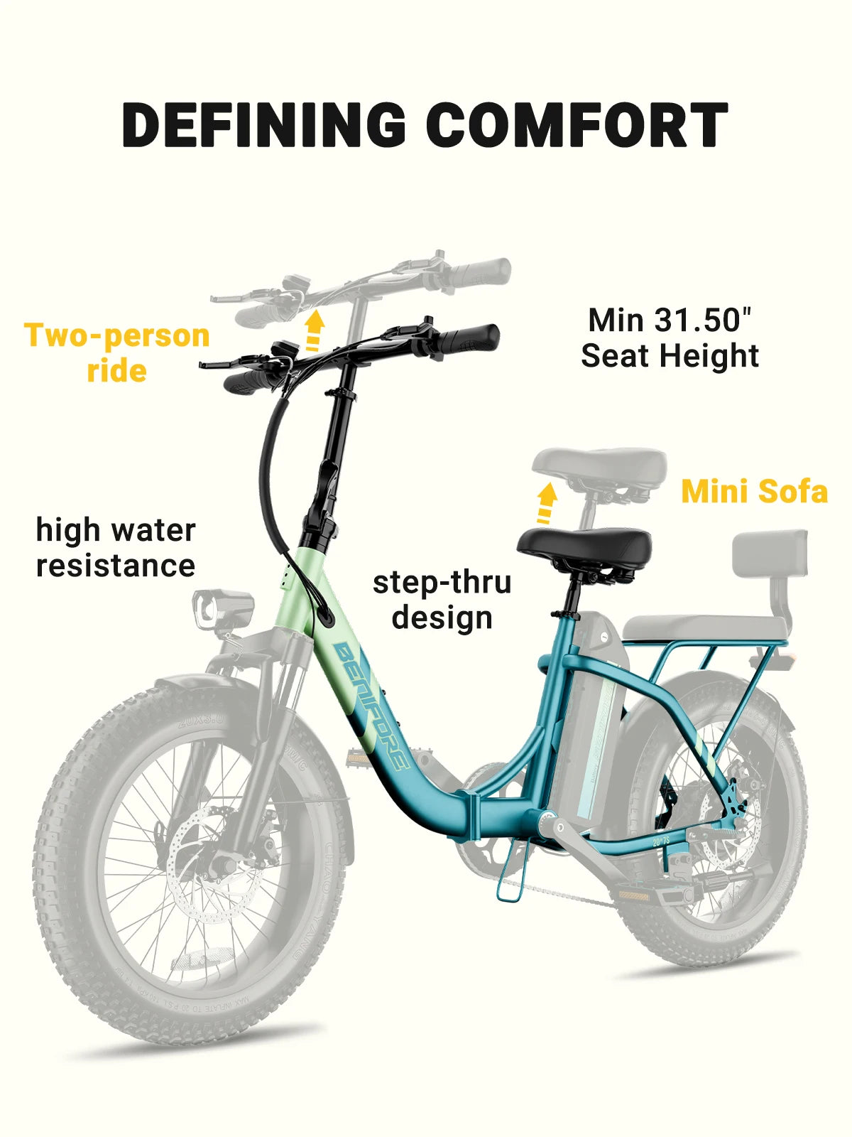 LUCKEEP C23 Folding Electric Bike 750W Motor 48V15Ah Removable Battery E Bike Unlock with NFC 20-inch Fat Tires Electric Bicycle