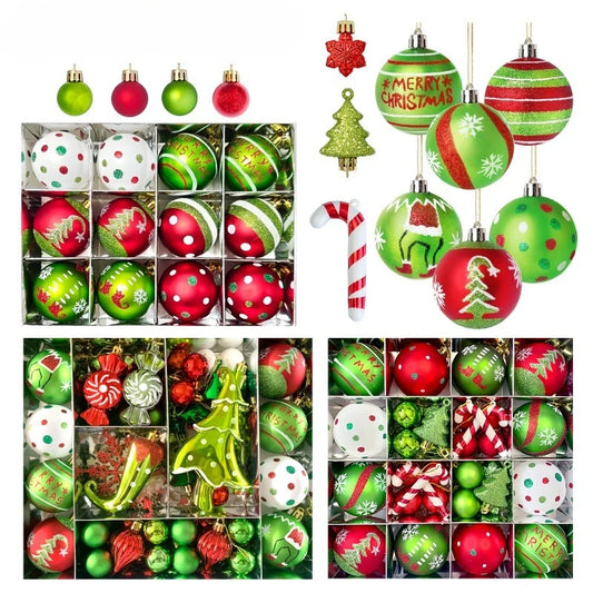 34/12/9pcs Grinch Christmas Ball Decorations