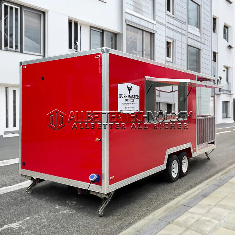 Allbetter Fully Equipment Mobile Food Truck Fast Bbq Pizza Food Trucks Concession Food Trailer with Extension for Small Business