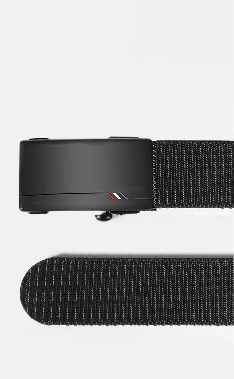 Men's Woven Belt Nylon Material Breathable Automatic Buckle Belt