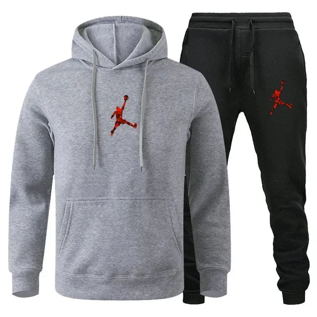 2025 Autumn/Winter Men's Fashionable long-sleeved sweatshirt + casual pants 2-piece set